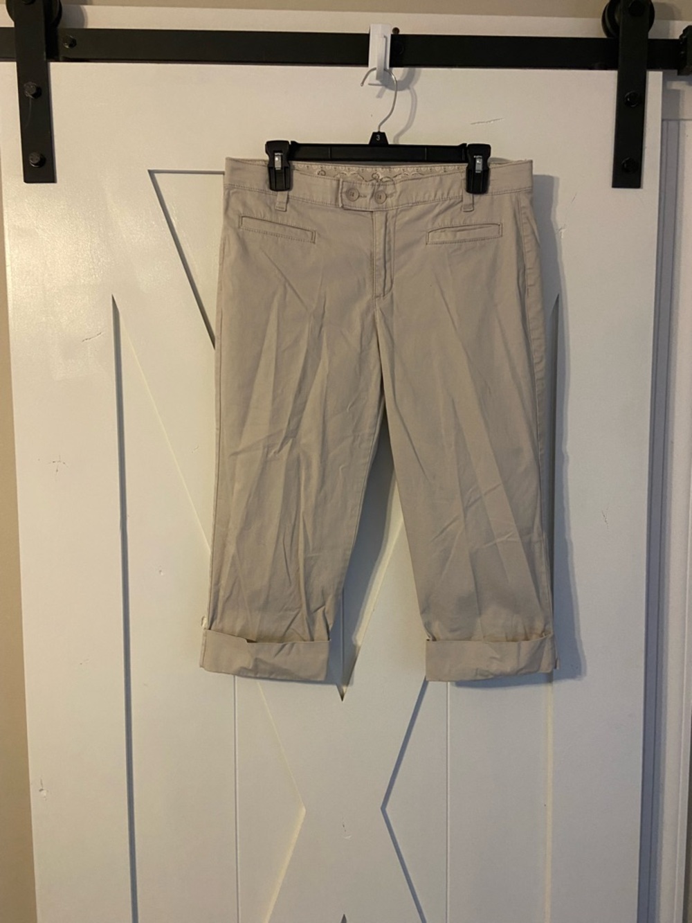Women's Cuffed Bermuda Shorts in Beige - Tailored Comfort